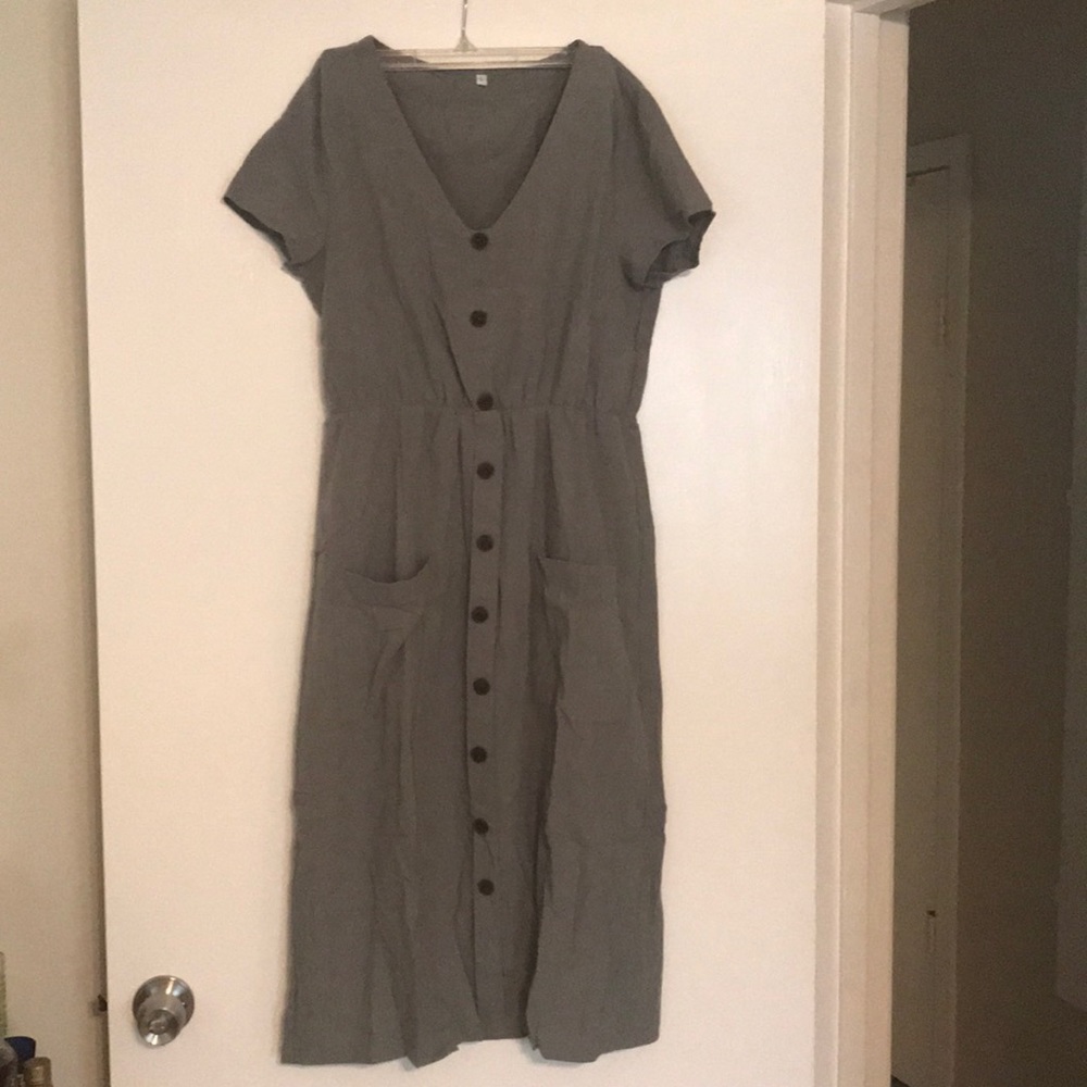 Summer midi v-neck dress